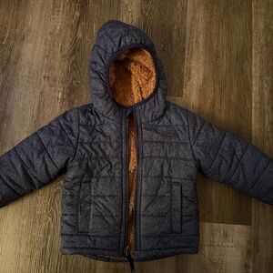 The North Face Kids Puffer Jacket - Reversible, Navy and Brown color